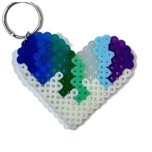 Heart keychain handmade perler beads